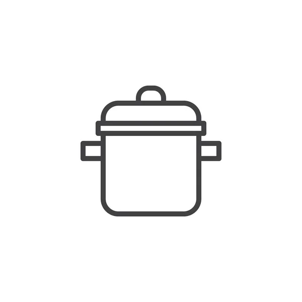 Cooking pot outline icon — Stock Vector