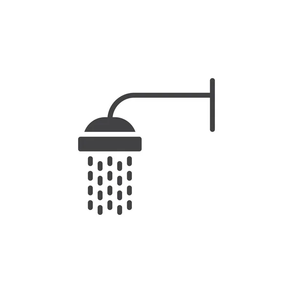 Ducha con gotas de agua vector icono — Vector de stock