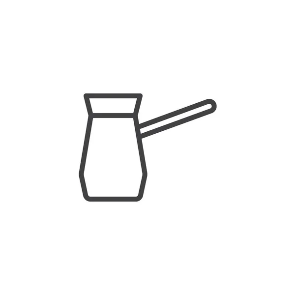 Turkish coffee cezve outline icon — Stock Vector