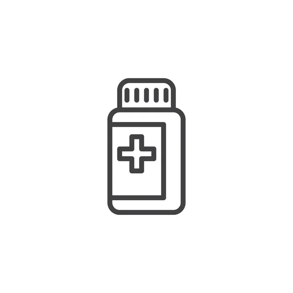 Medical bottle outline icon — Stock Vector