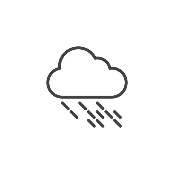 Heavy rainy cloud outline icon — Stock Vector