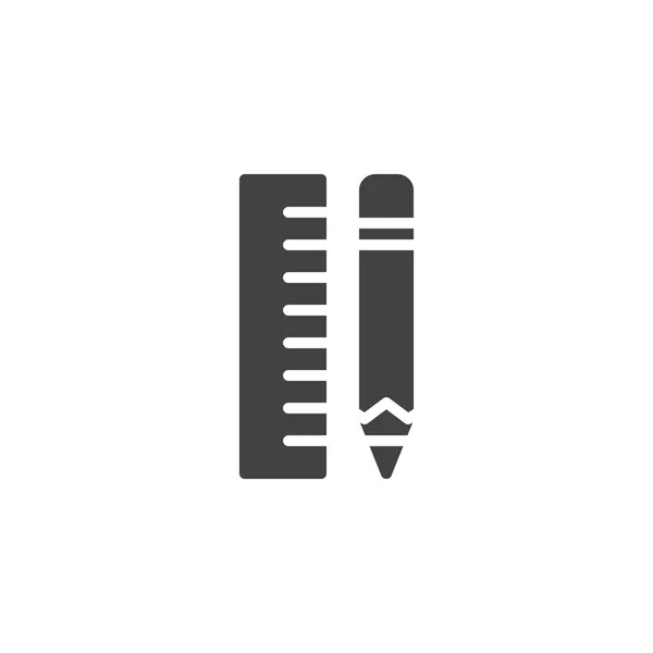 Ícone de vetor de lápis e régua — Vetor de Stock