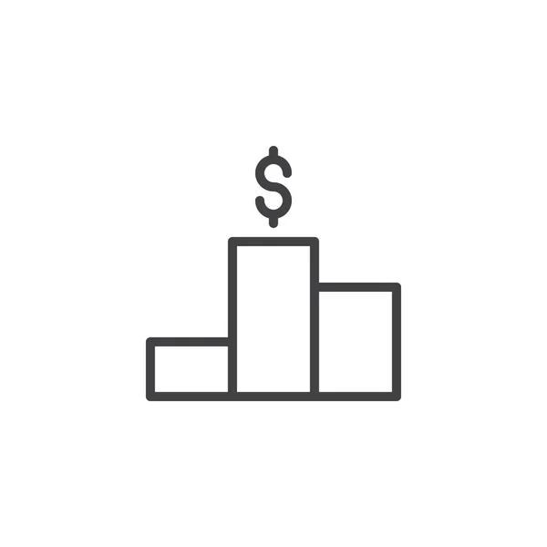 Ganhe dinheiro gráfico ícone esboço — Vetor de Stock