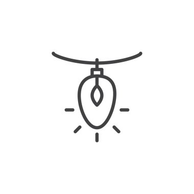 Noel çelenk anahat simgesini