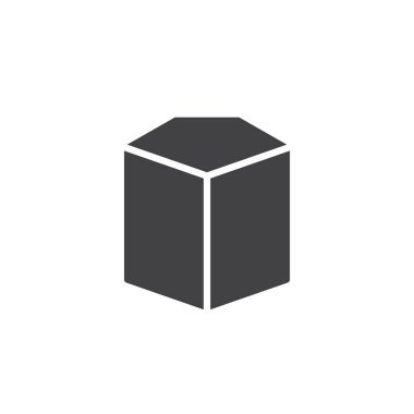 Pentagonal silindir geometrik şekil vektör simgesi