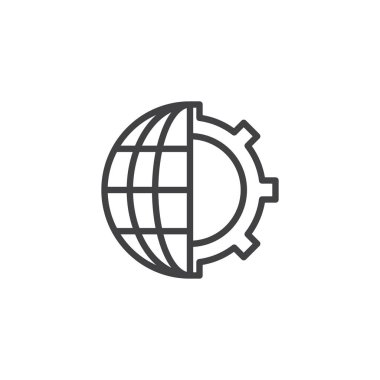 Küre ve dişli anahat simgesini