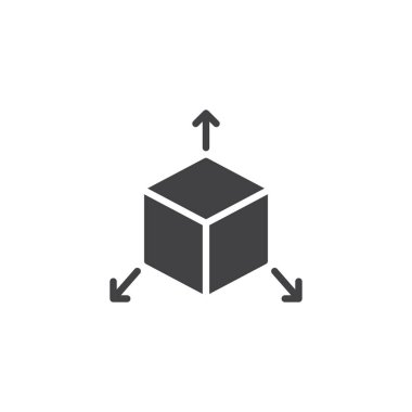 Vektör simge dışarı oklarla küp