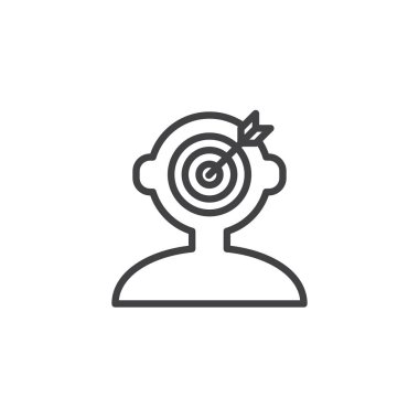 Başarılı insan aklının anahat simgesini