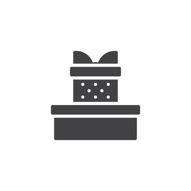 Hediye kutuları ile yay kurdele vektör simgesi