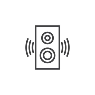 Taşınabilir müzik hoparlör anahat simgesi