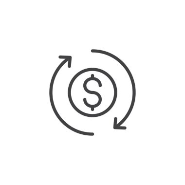Exchange Doları Döviz Alım anahat simgesini