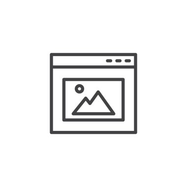 Web sitesi Resim Galerisi anahat simgesini