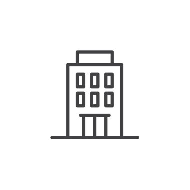 Otel binası anahat simgesini