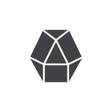 Dodecahedron geometrik şekil vektör simgesi