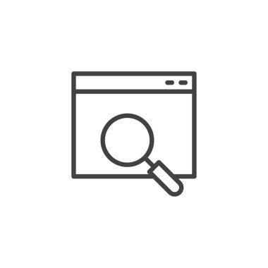 Web sitesi sayfası arama anahat simgesini