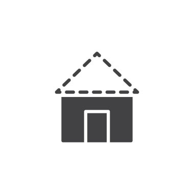 Evin çatı inşaat planı vektör simgesi