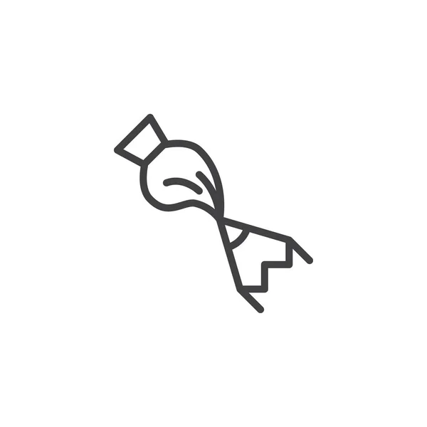 Umrisssymbol für Bleistift und Pinsel — Stockvektor