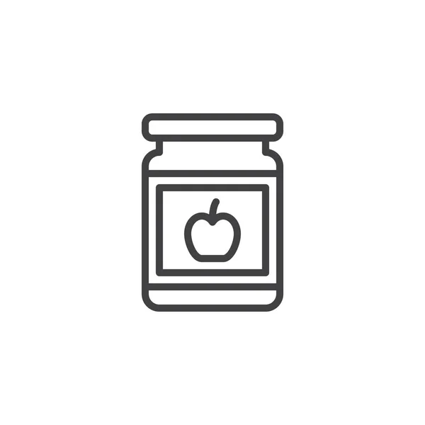 Apple Jam Jar outline icon — Stock Vector
