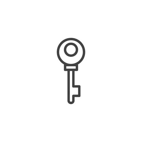 Antique key outline icon — Stock Vector