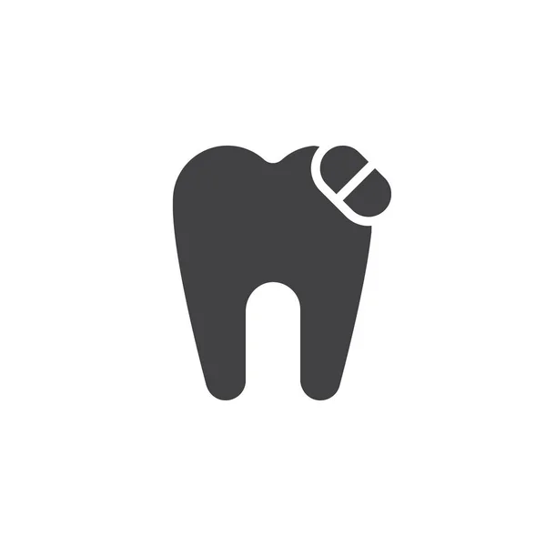 Tooth and pill medicine vector icon — Stock Vector