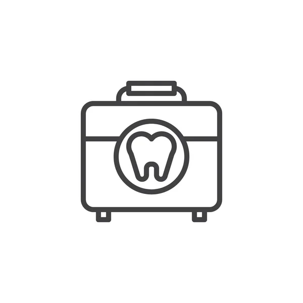 Dentista kit médico ícone esboço — Vetor de Stock