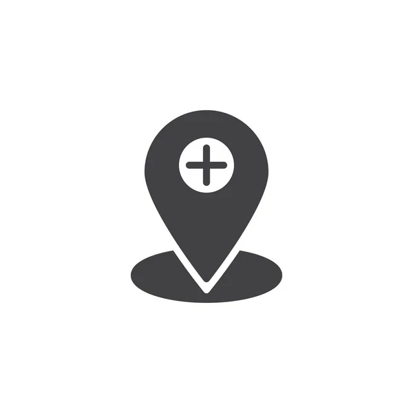 Adicionar ícone de vetor de pino de localização — Vetor de Stock