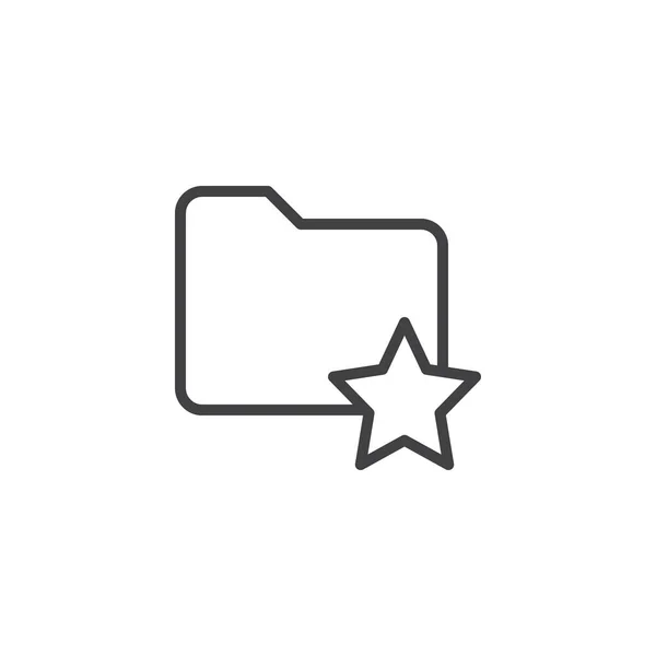 Favorite folder outline icon — Stock Vector