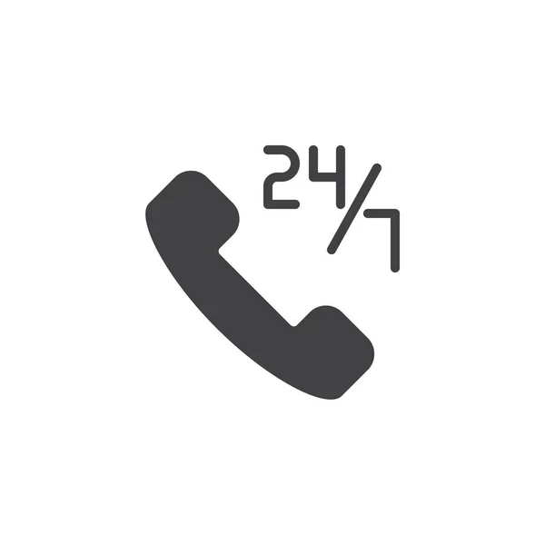24 7 call center icona vettoriale — Vettoriale Stock