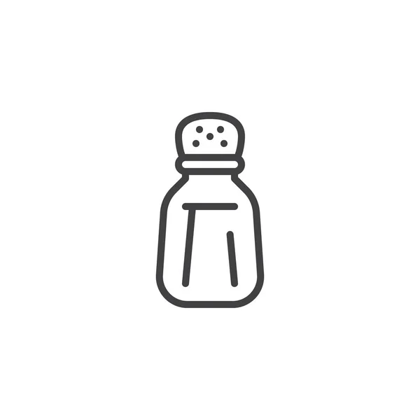 Salt shaker bottle outline icon — Stock Vector
