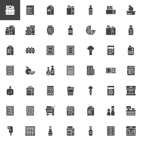 Bakkal vector Icons set — Stok Vektör