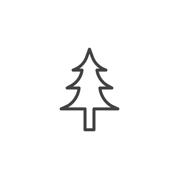 Icono del contorno del árbol de Navidad — Vector de stock