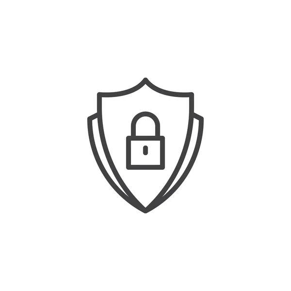 Bezpečnostní štít s ikonou zámku — Stockový vektor