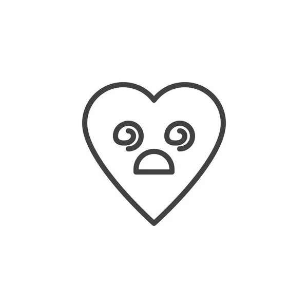 Icona del contorno emoticon di Dizzy Face — Vettoriale Stock