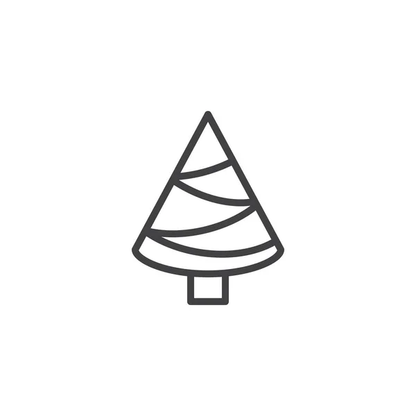 Christmas tree outline icon — Stock Vector