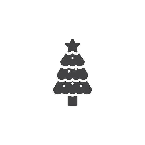 Ícone de vetor de árvore de natal decorado —  Vetores de Stock