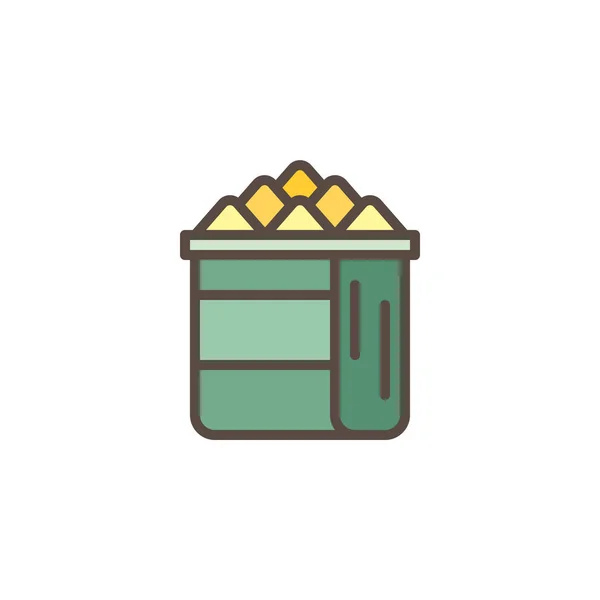 Snack food pacote preenchido ícone esboço — Vetor de Stock