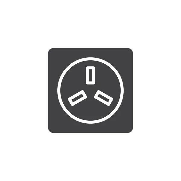 3 pins wall socket vector icon — Stock Vector