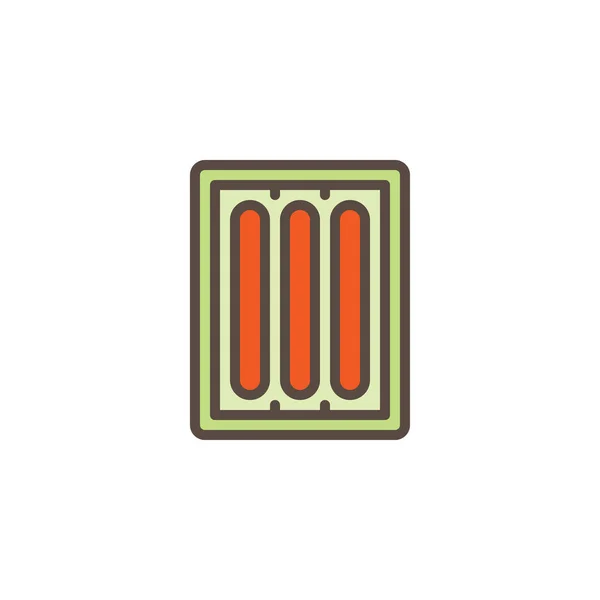 Bandeja de salsicha preenchido ícone esboço — Vetor de Stock