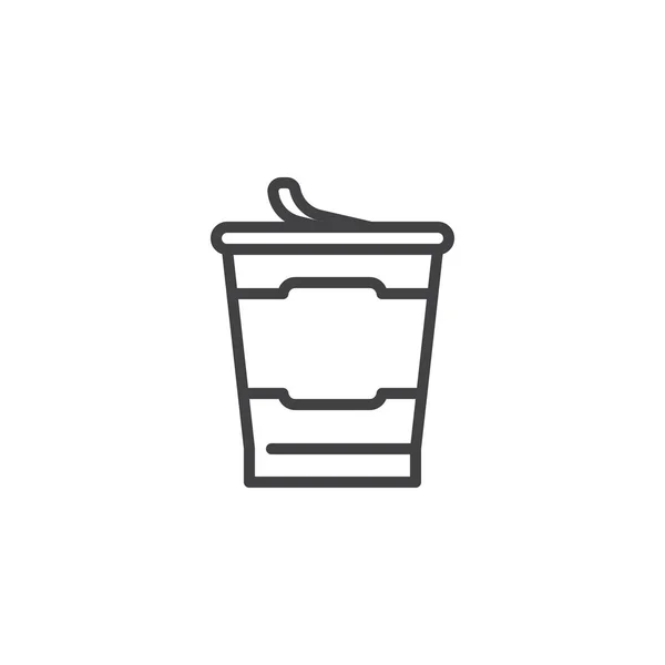 Icône contour tasse de yaourt — Image vectorielle