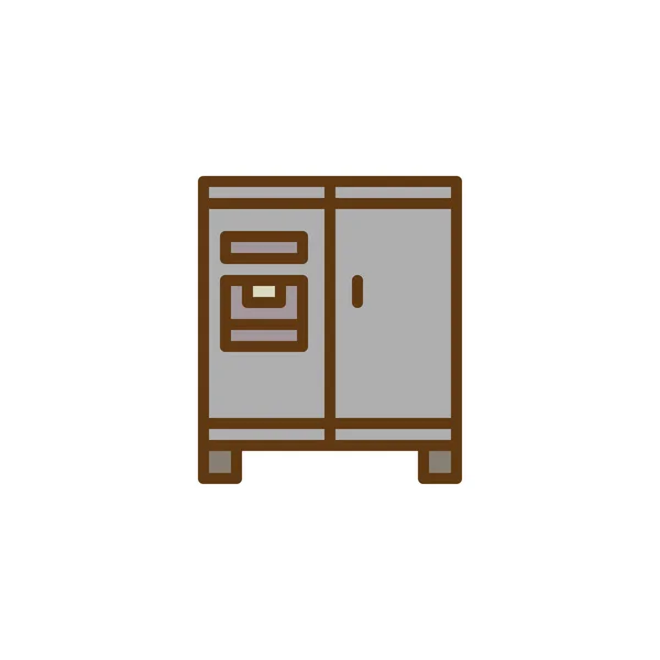 Lednice lednice plný obrys ikona — Stockový vektor