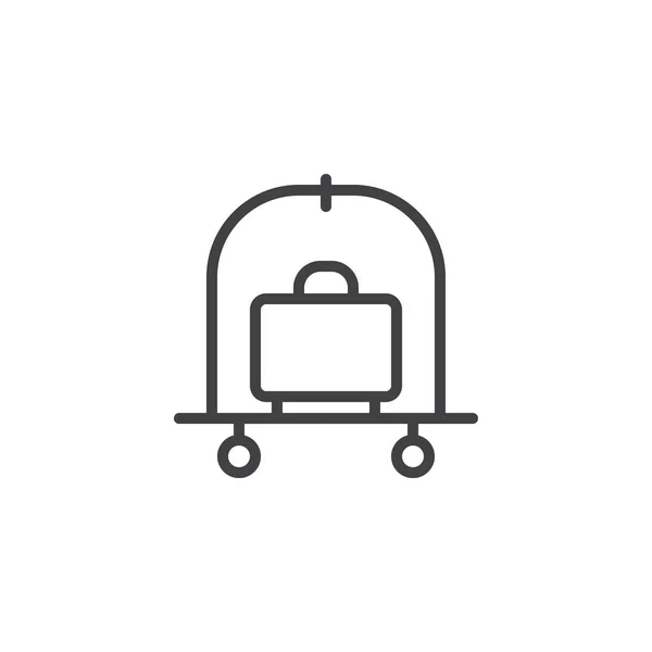Bagage wagentje overzicht pictogram — Stockvector