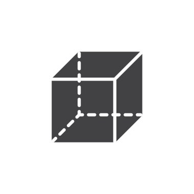 Küp geometrik şekil vektör simgesi