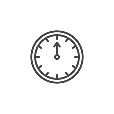 Yeni yıl saat anahat simgesi