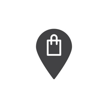 Dükkan konumu pin vektör simgesi