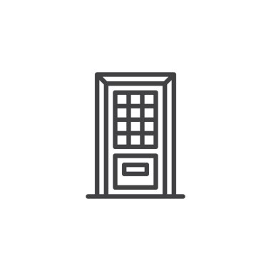 Cam pencere anahat simgesi ile kapı