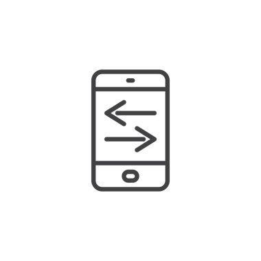 Cep telefonu eşitleme anahat simgesini