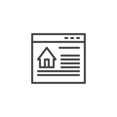 Web sayfası ile ev anahat simgesini