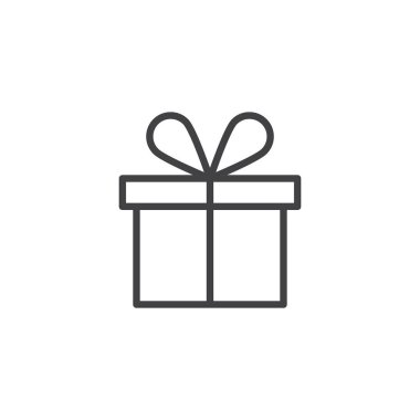 Hediye kutusu anahat simgesini