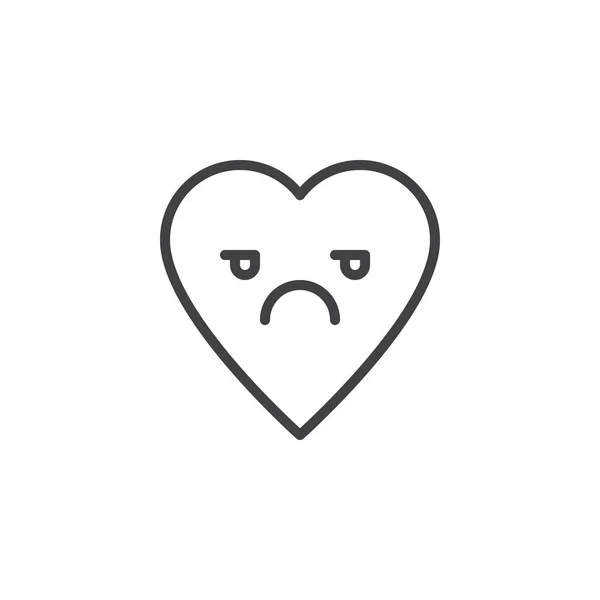 Icono de contorno de emoticono de cara sin gracia — Vector de stock