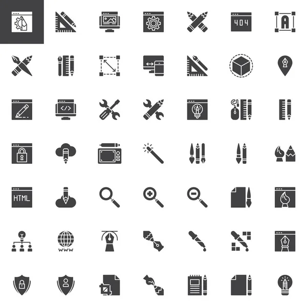 Diseñador herramientas vector iconos conjunto — Archivo Imágenes Vectoriales